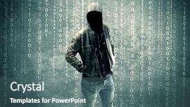  Presentation with anonymous - Theme having urban environment and number code background and a  colored foreground