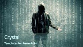  Presentation with anonymous - Theme enhanced with urban environment and number code background and a ocean colored foreground