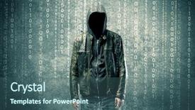  Presentation with anonymous - Amazing PPT layouts having urban environment and number code backdrop and a  colored foreground