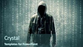  Presentation with anonymous - Slide deck with urban environment and number code background and a ocean colored foreground