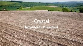  Presentation with soil plowing - Cool new PPT theme with urban farming - stony barren soil plowed field backdrop and a coral colored foreground