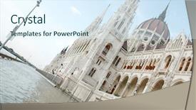  Presentation with flood - Slide deck with urban floods - big flood of the river background and a sky blue colored foreground