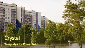  Presentation with flood - Slides featuring urban floods - flood in the city background and a tawny brown colored foreground