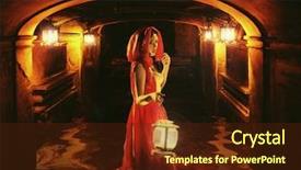  Presentation with lantern - Slide deck with urban floods - romantic brunette holding a lantern background and a tawny brown colored foreground