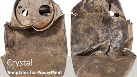  Presentation with fossil - Beautiful PPT layouts featuring urban-fossil-old-crashed-soda backdrop and a coral colored foreground