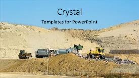  Presentation with garbage truck - Slide deck with urban garbage with truck background and a light blue colored foreground