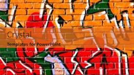  Presentation with graffiti - Slide deck featuring urban-graffiti-over-bricks-wall background and a gold colored foreground