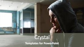  Presentation with old young - Amazing slide deck having urban grunge - beautiful young woman in old backdrop and a  colored foreground