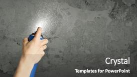  Presentation with graffiti - Audience pleasing presentation theme consisting of urban grunge - hand starting to draw graffiti backdrop and a dark gray colored foreground