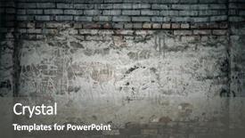  Presentation with old brick wall texture - Amazing theme having urban grunge - old brick wall texture backdrop and a gray colored foreground