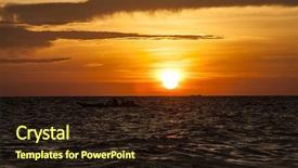  Presentation with heat - Presentation design enhanced with urban heat island - beautiful sunset on tropical beach background and a  colored foreground