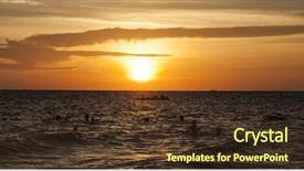  Presentation with sunset at venice beach palm - Colorful slide deck enhanced with urban heat island - beautiful sunset on tropical beach backdrop and a  colored foreground