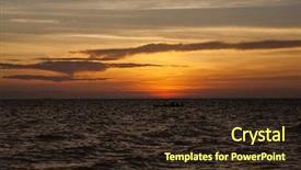  Presentation with heat - PPT theme consisting of urban heat island - beautiful sunset on tropical beach background and a  colored foreground