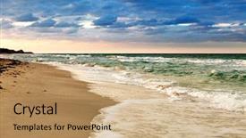  Presentation with ocean - Amazing PPT theme having skyline of rotterdam seen from the erasmus bridge backdrop and a light blue colored foreground