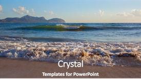  Presentation with wave - Slides enhanced with urban heat island - sea wave on the sand background and a  colored foreground