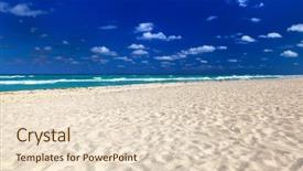  Presentation with white sand - Theme featuring urban heat island - white sand on a beautiful background and a  colored foreground