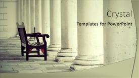  Presentation with historical architecture - Slide deck featuring urban historical architecture with chair background and a soft green colored foreground