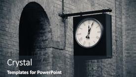  Presentation with vintage clock - PPT theme with urban-historical-architecture-with-vintage background and a tawny brown colored foreground