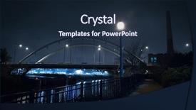  Presentation with city chicago - Presentation design with urban industrial building with smokestack background and a wine colored foreground