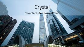  Presentation with urban - Audience pleasing presentation consisting of urban landscape - view to the skyscrapers backdrop and a light blue colored foreground