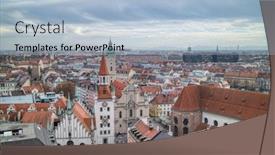  Presentation with urban - Presentation theme consisting of urban-landscape-aerial-panoramic-view background and a light blue colored foreground