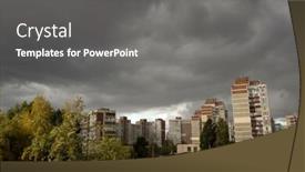  Presentation with storm clouds - Audience pleasing PPT layouts consisting of urban landscape with dark storm sky sun and dark sky clouds global warming concept backdrop and a gray colored foreground