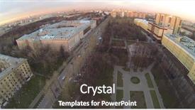  Presentation with urban - PPT theme consisting of urban-landscape-with-the-catherine background and a dark gray colored foreground