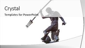  Presentation with poland - Colorful presentation theme enhanced with urban legend - famous neptune fountain over white backdrop and a white colored foreground