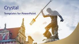  Presentation with poland - Presentation design with urban legend - famous neptune fountain symbol background and a lemonade colored foreground