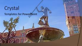  Presentation with old - PPT layouts featuring urban legend - fountain of the neptune background and a light blue colored foreground