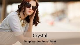  Presentation with luxury fashion outdoors - Audience pleasing slides consisting of urban lifestyle - fashion model wearing sunglasses outdoors backdrop and a  colored foreground