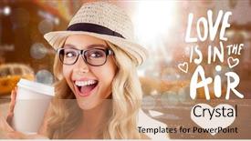  Presentation with street food new york - Cool new slides with urban living fresh - gorgeous smiling blonde hipster presenting backdrop and a coral colored foreground