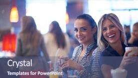  Presentation with coffee cup diary - Presentation theme featuring urban living fresh - happy girl friends have cup background and a  colored foreground