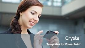  Presentation with smartphone - PPT theme consisting of many sea yachts sailing competition background and a teal colored foreground