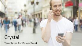  Presentation with two people holding hands - Colorful slide deck enhanced with urban mobility - men holding in hands two backdrop and a light gray colored foreground