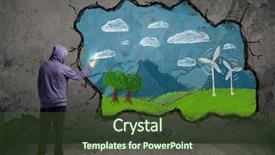  Presentation with urban - PPT layouts enhanced with urban painter drawing colorful future background and a tawny brown colored foreground