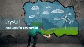  Presentation with urban - Amazing slides having urban painter drawing colorful future backdrop and a  colored foreground