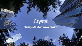  Presentation with tall buildings - Colorful presentation design enhanced with urban park with tall buildings backdrop and a  colored foreground