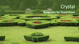  Presentation with urban green - PPT theme consisting of urban park background and a  colored foreground