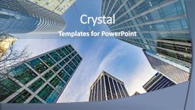  Presentation with jet - PPT theme enhanced with urban planing - jet plane flying over downtown background and a teal colored foreground