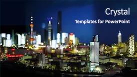  Presentation with city planning - Beautiful slides featuring urban planning - miniature of modern city backdrop and a navy blue colored foreground