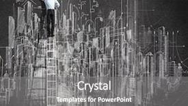  Presentation with urban - Beautiful presentation design featuring urban planning - rear view of businessman standing backdrop and a gray colored foreground