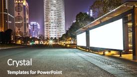  Presentation with roadside - Slide deck having urban public spaces - billboard in the roadside background and a tawny brown colored foreground