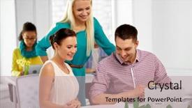  Presentation with renovation project - Slides with urban renovation - architecture construction and people concept background and a coral colored foreground