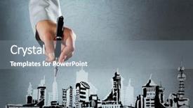  Presentation with renovation - PPT layouts having urban renovation - close up of hand drawing background and a gray colored foreground