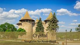  Presentation with moldavian - Theme with urban renovation - extra hi-res view of medieval background and a gold colored foreground