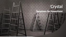  Presentation with many old books - Colorful presentation theme enhanced with urban renovation - old rusty interior with many backdrop and a gray colored foreground