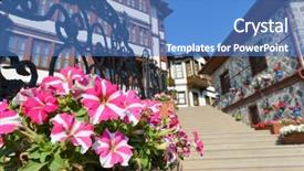  Presentation with old - Audience pleasing presentation design consisting of urban renovation - renovated old streets in hacibayram backdrop and a teal colored foreground