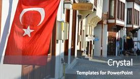  Presentation with old - PPT theme with urban renovation - renovated old streets in hacibayram background and a gray colored foreground