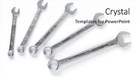  Presentation with tools - Beautiful presentation theme featuring urban renovation - wrench tools isolated at white backdrop and a white colored foreground